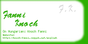 fanni knoch business card